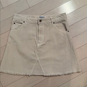 Abbeline Cream Corduroy Skirt